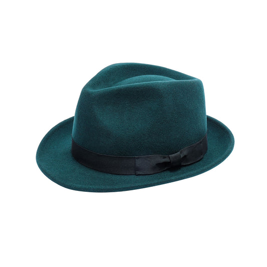 Premium Australian Wool Crushable Trilby Hat - Forest Green