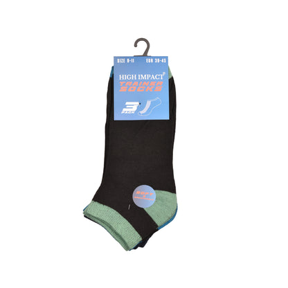 Mens Trainer Socks - Assorted Heel (12 Pairs)