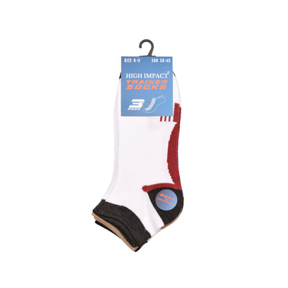 Mens Trainer Socks - Contrast Panel Assorted (12 Pairs)