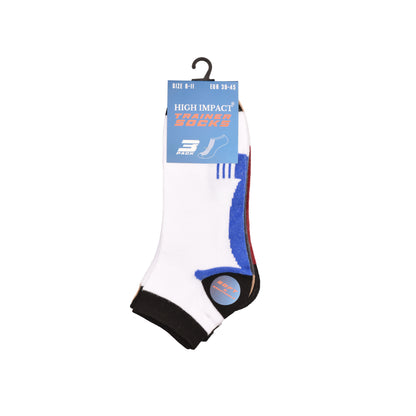 Mens Trainer Socks - Contrast Panel Assorted (12 Pairs)
