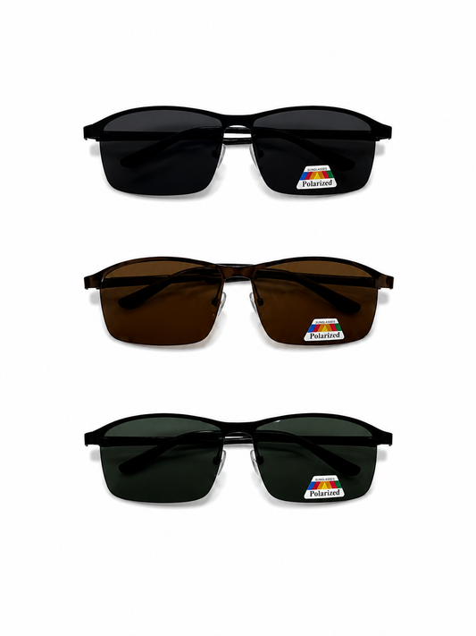Polarized Rectangular Wraparound Sunglasses - MSG-26 (12 Units)