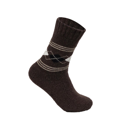 Mens Merino Lambs Wool Socks - Argyle (12 Pairs)