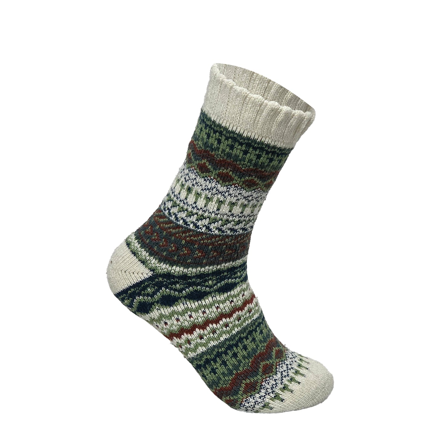 Mens Merino Lambs Wool Socks - Fair Isle (12 Pairs)