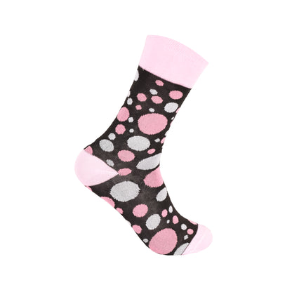 Ladies Non Elastic Diabetic Socks - Hearts/Polka Dot Pattern (12 Pairs)