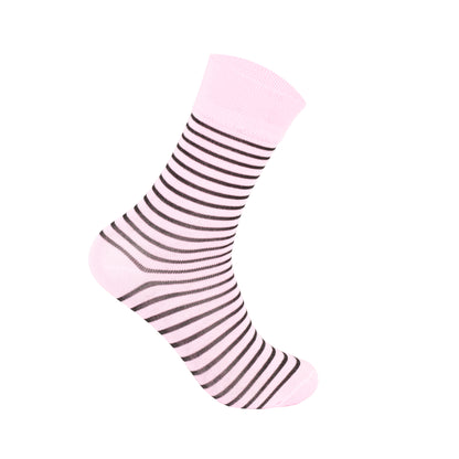 Ladies Non Elastic Diabetic Socks - Stripes/Diamond (12 Pairs)