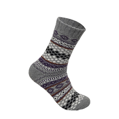 Mens Merino Lambs Wool Socks - Nordic Knit (12 Pairs)