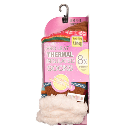 Ladies 4.8 TOG Cosy Slipper Socks - Festive Good Vibes