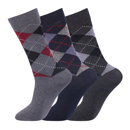 Mens Non Elastic Diabetic Socks - Bright Argyle (12 Pairs)