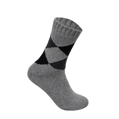 Mens Merino Lambs Wool Socks - Diamond (12 Pairs)