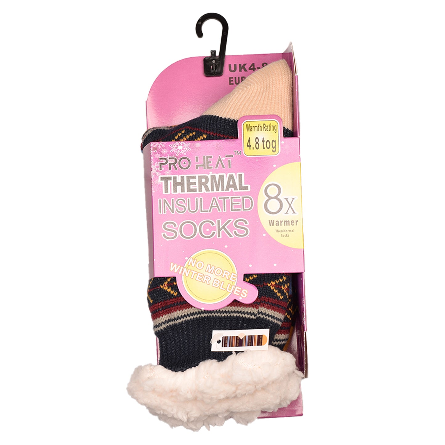 Ladies 4.8 TOG Cosy Slipper Socks - Tribal Knit