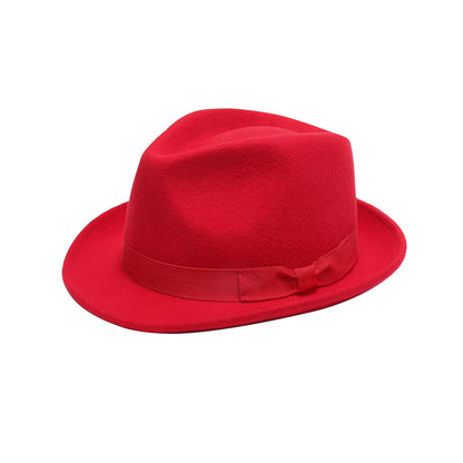 Premium Australian Wool Crushable Trilby Hat - Red