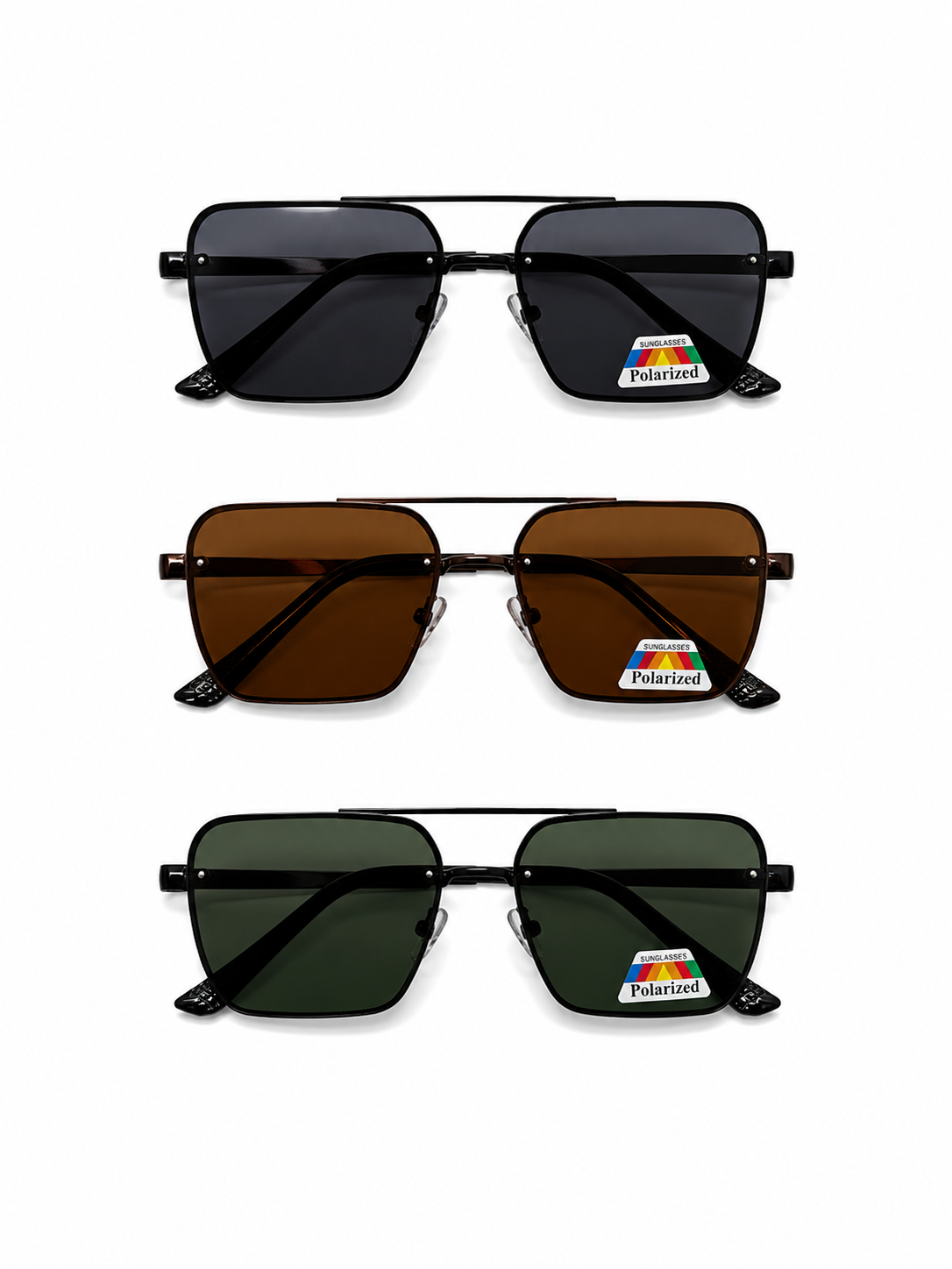 Polarized Flat-Top Navigator Sunglasses - MSG-31 (12 Units)