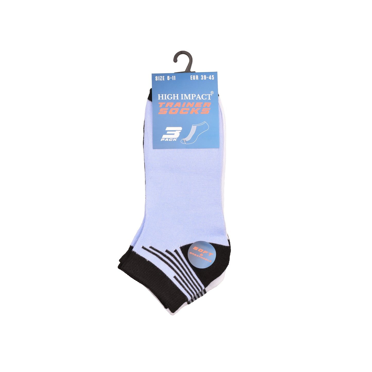 Mens Trainer Socks - Cuff Stripe Assorted (12 Pairs)