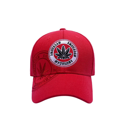 Amsterdam Ganja Leaf Embroidered Baseball Caps