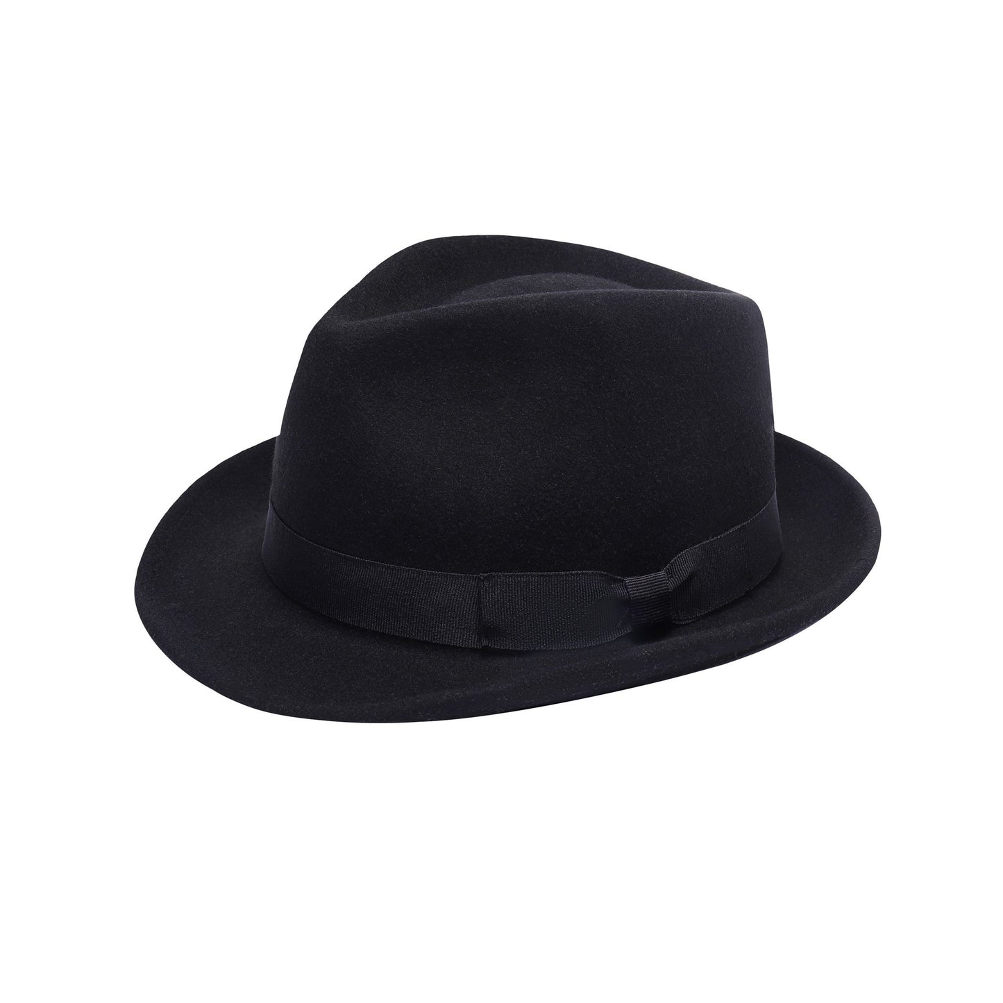 Premium Australian Wool Crushable Trilby Hat - Black