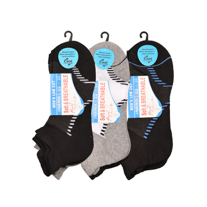 Mens Cushioned Trainer Socks - Chevron Stripe (12 Pairs)