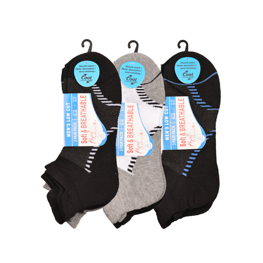 Mens Cushioned Trainer Socks - Chevron Stripe (12 Pairs)