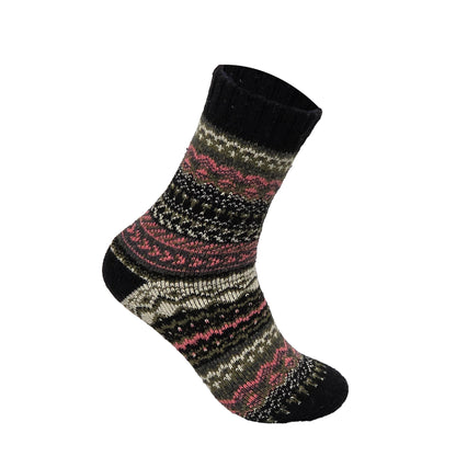 Mens Merino Lambs Wool Socks - Fair Isle (12 Pairs)