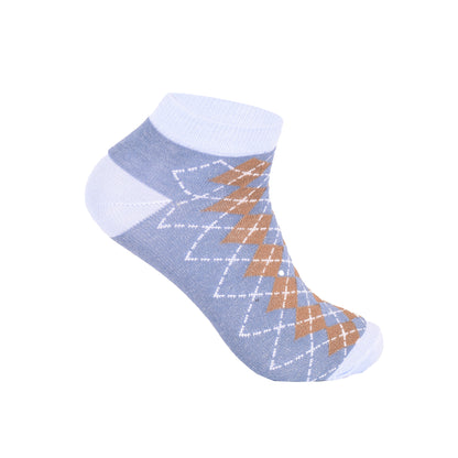 Mens Trainer Socks - Mixed Geometric Pattern (12 Pairs)