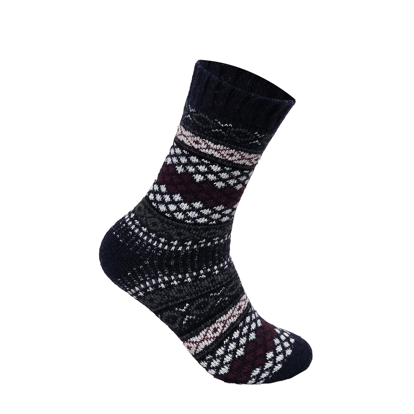 Mens Merino Lambs Wool Socks - Nordic Knit (12 Pairs)