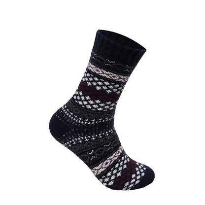Mens Merino Lambs Wool Socks - Nordic Knit (12 Pairs)