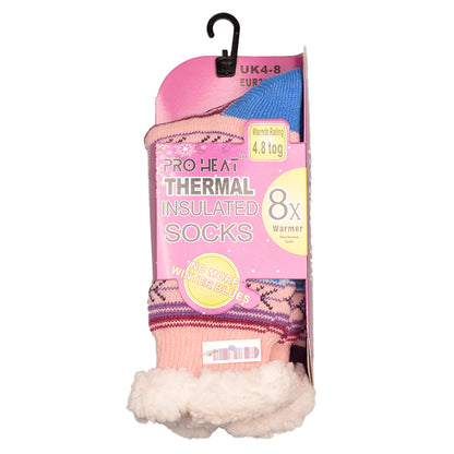 Ladies 4.8 TOG Cosy Slipper Socks - Tribal Knit