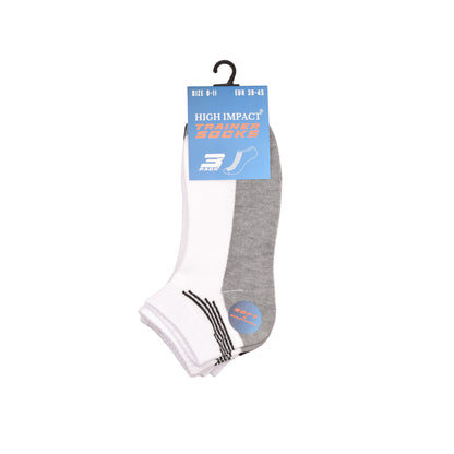 Mens Trainer Socks - Side Panel Stripe Pattern (12 Pairs)
