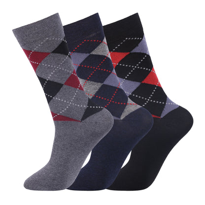 Mens Non Elastic Diabetic Socks - Bright Argyle (12 Pairs)