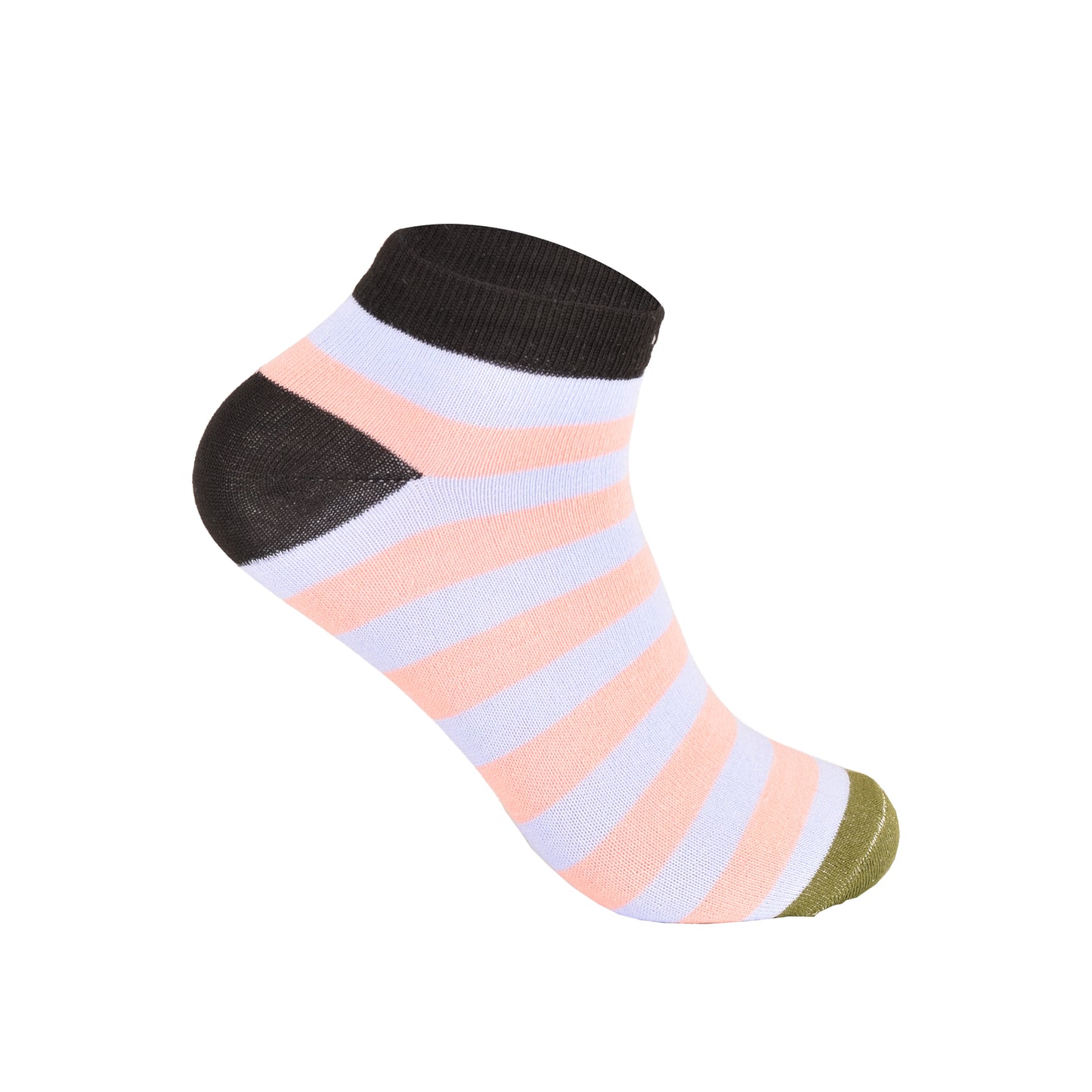 Mens Trainer Socks - Mixed Stripes Pattern (12 Pairs)