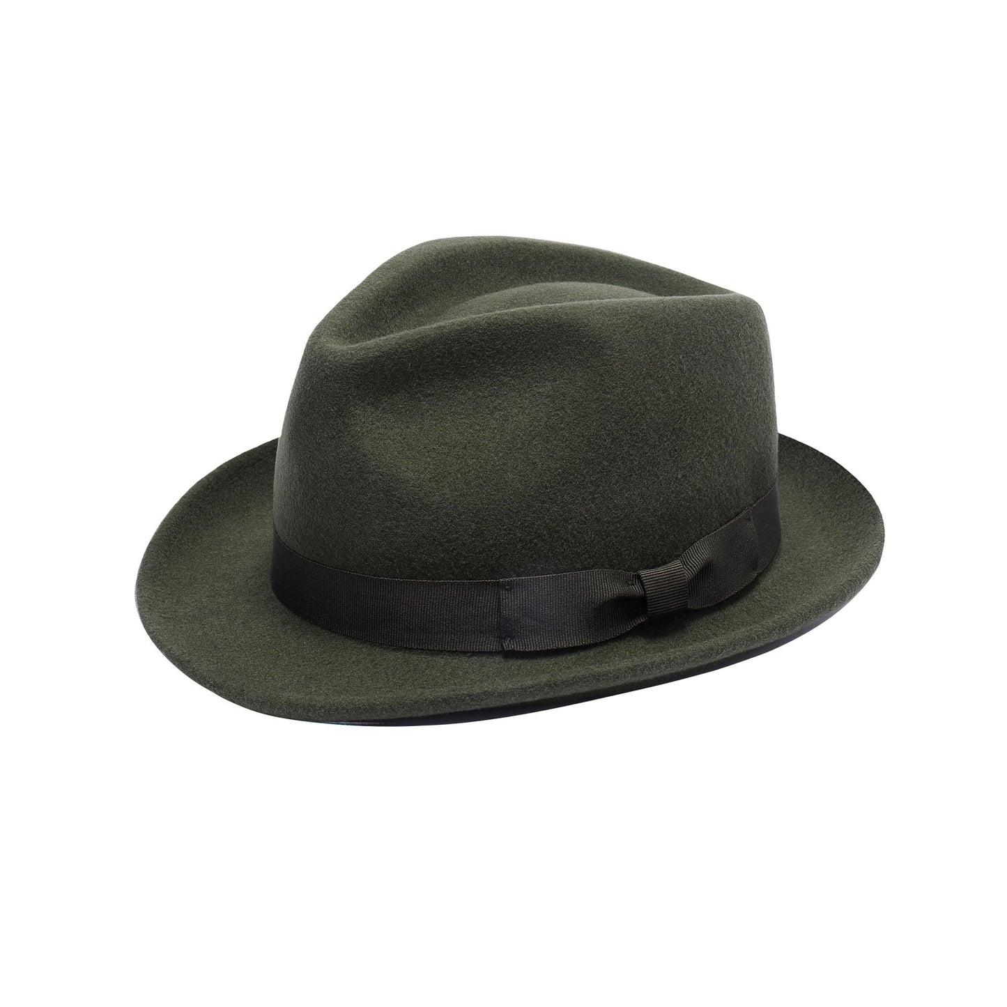Premium Australian Wool Crushable Trilby Hat - Olive Green