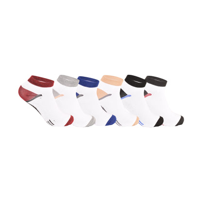 Mens Trainer Socks - Curved Colour Block Pattern (12 Pairs)