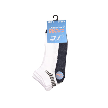 Mens Trainer Socks - Side Panel Stripe Pattern (12 Pairs)