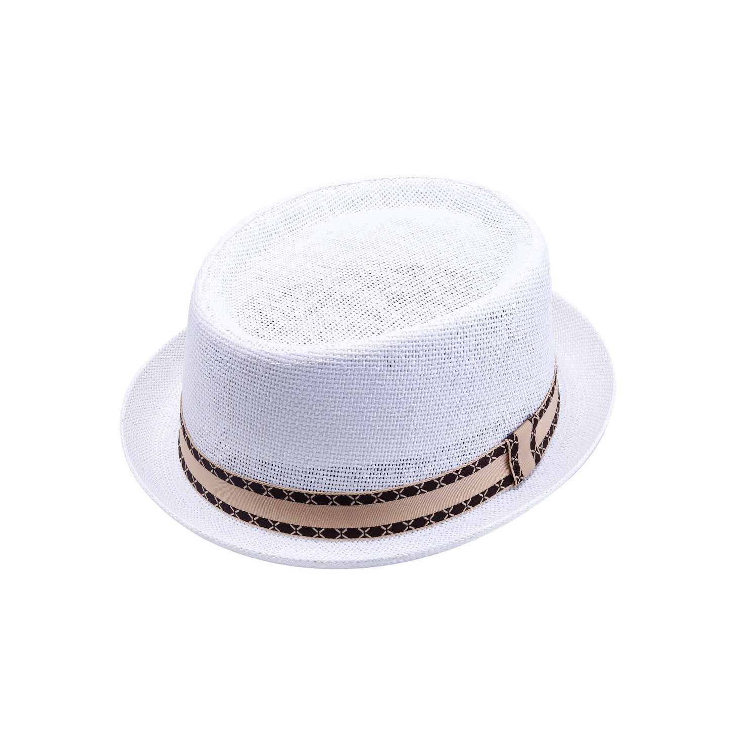 Classic Pork Pie Hat with Geometric Band