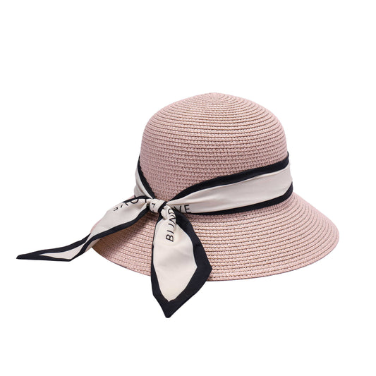 Ladies Classic Sun Hat with Black Trim Bow