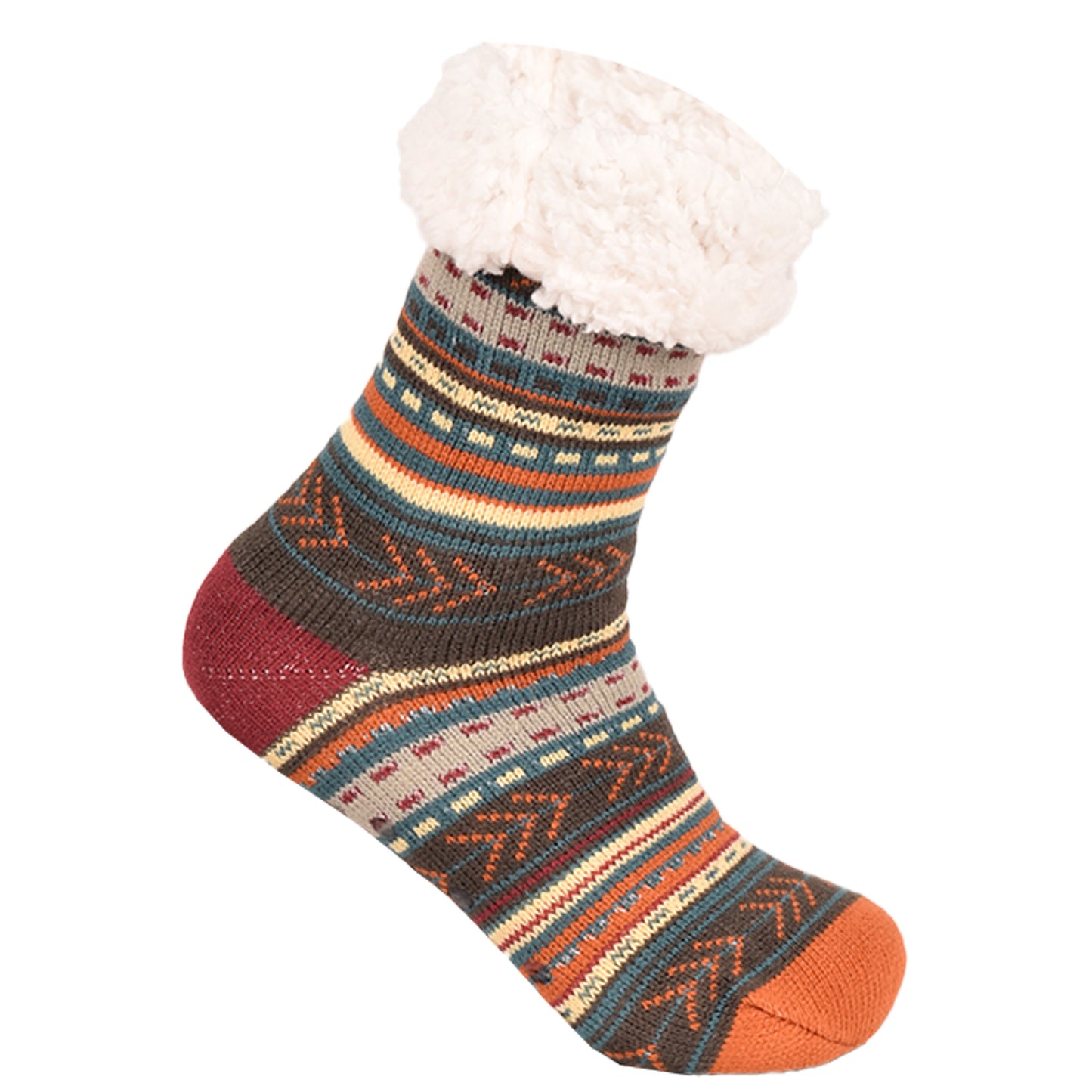 Ladies 4.8 TOG Cosy Slipper Socks - Tribal Knit