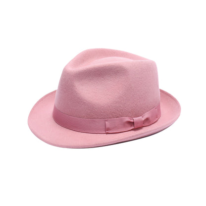 Premium Australian Wool Crushable Trilby Hat - Raspberry