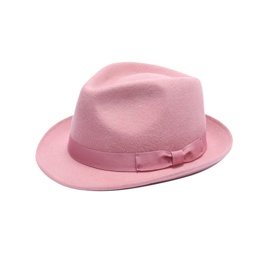 Premium Australian Wool Crushable Trilby Hat - Raspberry
