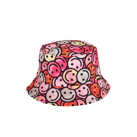 Reversible Retro Smiley Face Bucket Hat