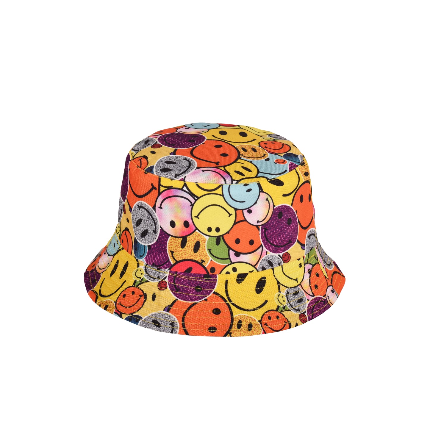 Reversible Mixed Multi Smiley Face Bucket Hat
