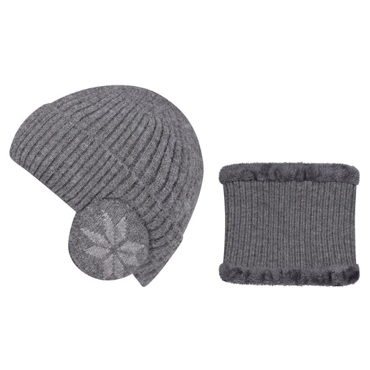 Knitted Hat & Neck Warmer Set - Style 3
