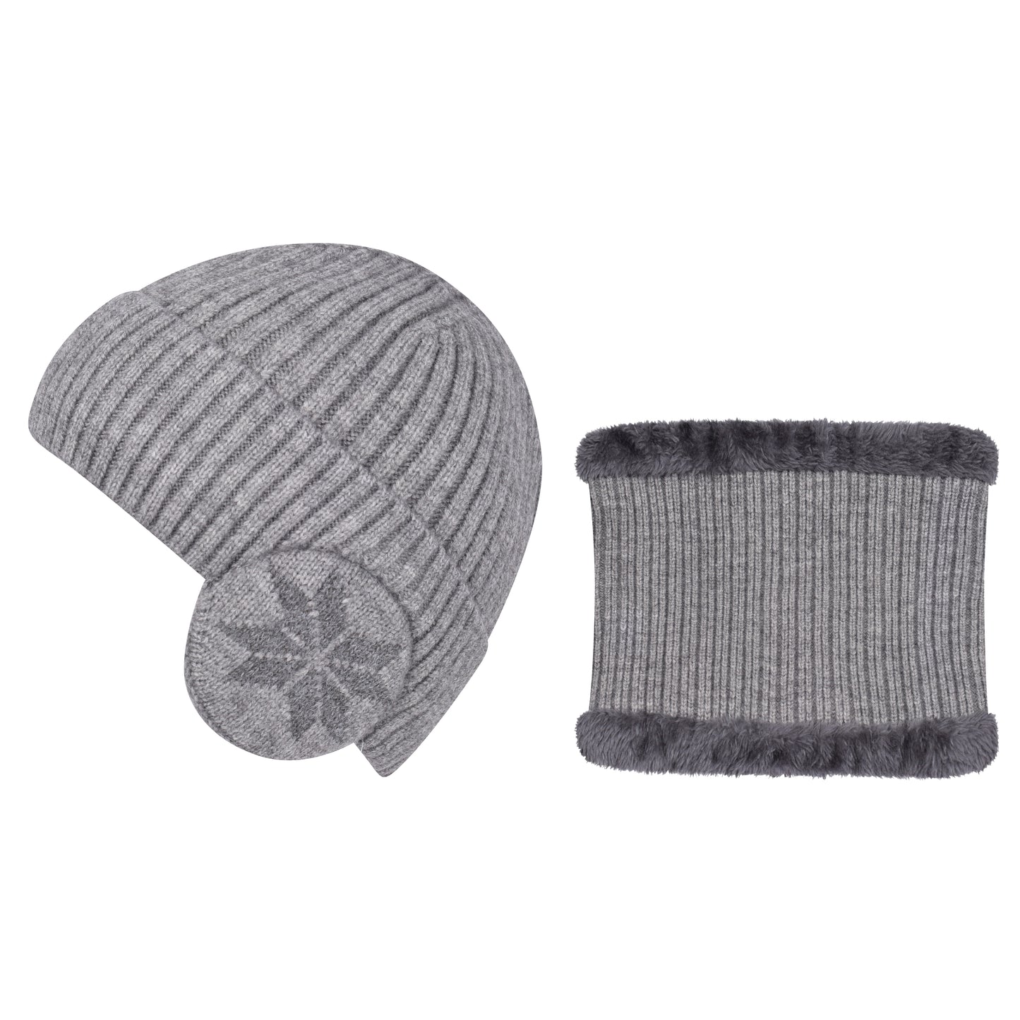 Knitted Hat & Neck Warmer Set - Style 3