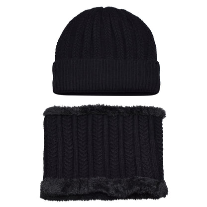 Knitted Hat & Neck Warmer Set - Style 1