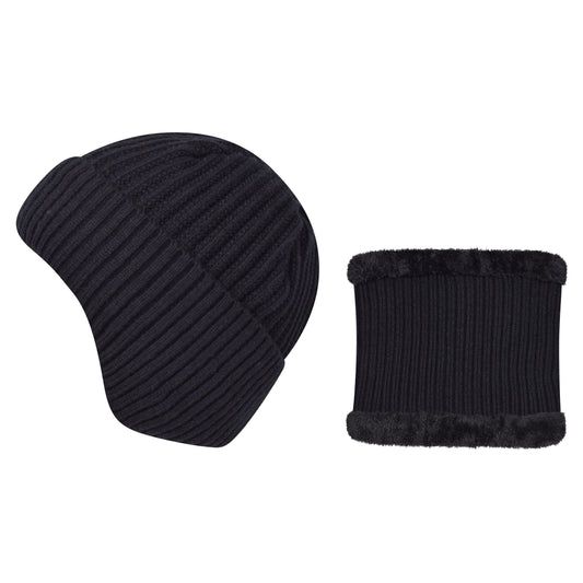 Knitted Hat & Neck Warmer Set - Style 2
