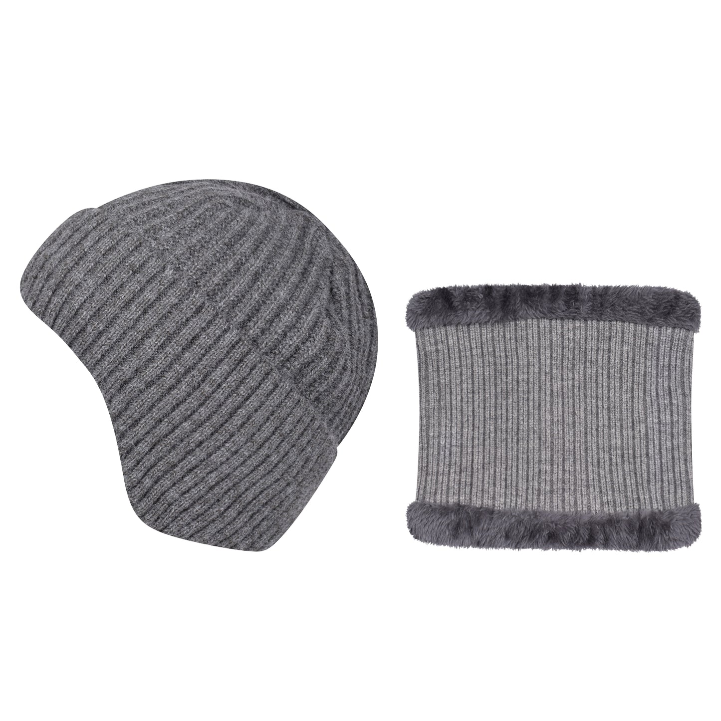 Knitted Hat & Neck Warmer Set - Style 2