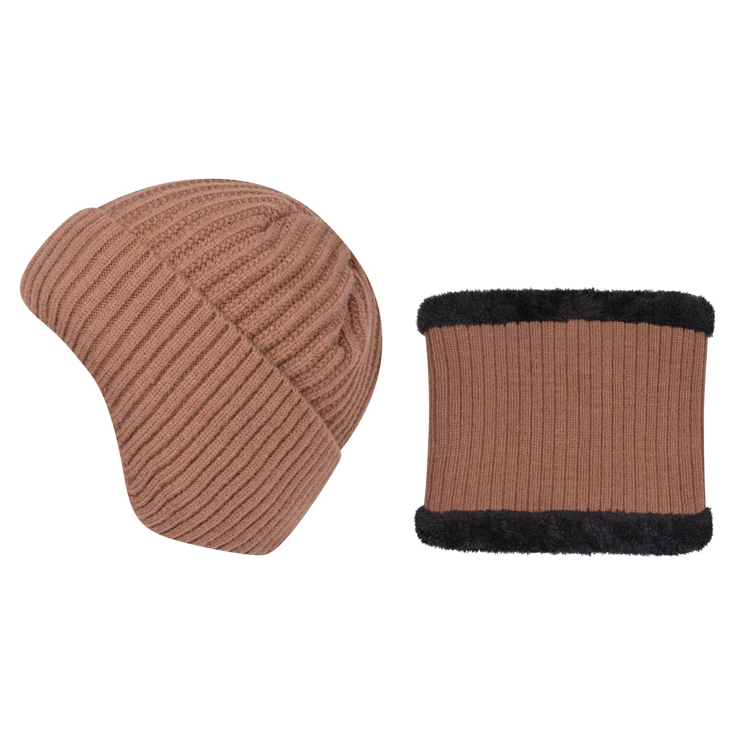 Knitted Hat & Neck Warmer Set - Style 2