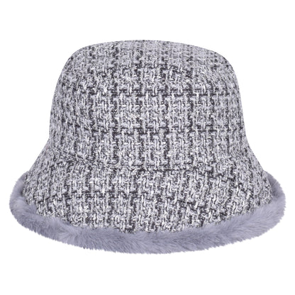Royal Stallion Reversible Textured Weave & Faux Fur Bucket Hat