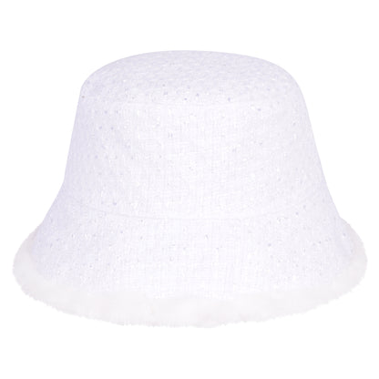Royal Stallion Reversible Textured Weave & Faux Fur Bucket Hat