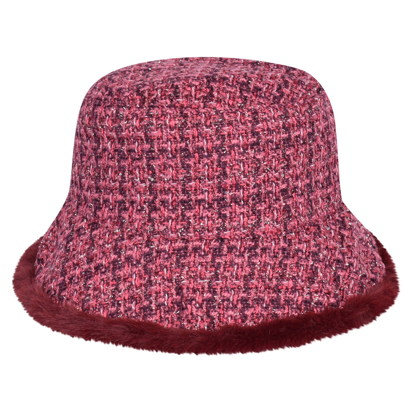 Royal Stallion Reversible Textured Weave & Faux Fur Bucket Hat