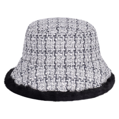Royal Stallion Reversible Textured Weave & Faux Fur Bucket Hat