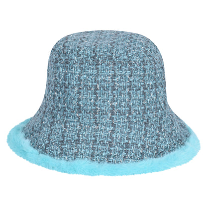 Royal Stallion Reversible Textured Weave & Faux Fur Bucket Hat